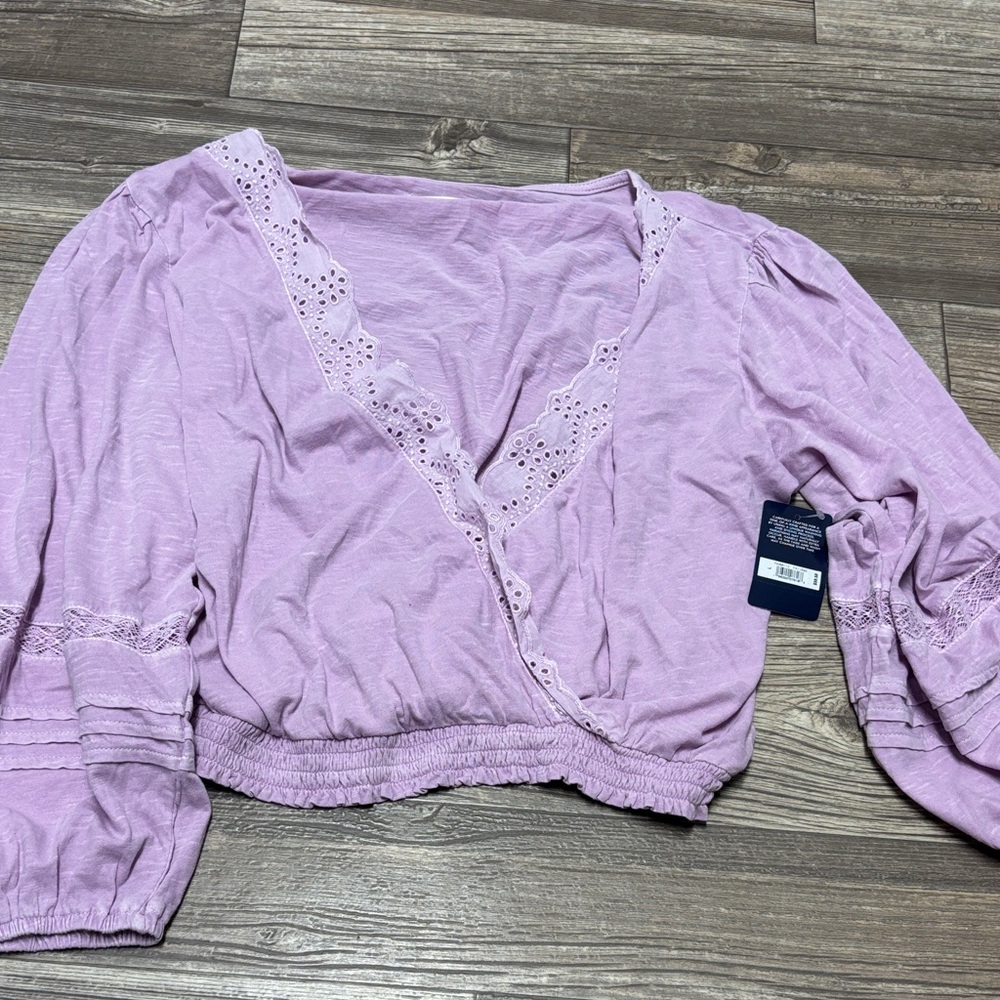 Lucky Brand Lilac Lace Crop Top